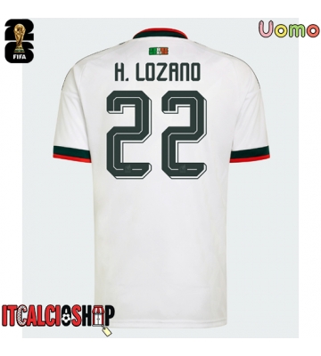 Messico Hirving Lozano #22 Seconda Maglia Mondiali 2026 Manica Corta